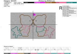 Foglio di lavorazione programma ricamo Logo 2 ORSETTI INNAMORATIFoglio di lavorazione programma ricamo Logo 2 ORSETTI INNAMORATI