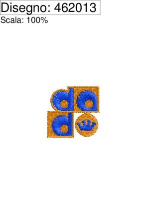 Icona ricamo logo DADO squadrato in altezza mm.26
