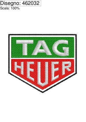 Icona ricamo logo TAG HEUR a scudetto cm. 8 x 7 