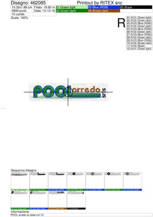 Foglio di lavorazione ricamo POOL arredo su base cm.10