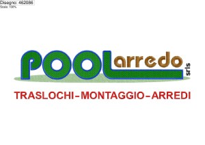 Icona ricamo POOL arredo traslochi su base cm.25