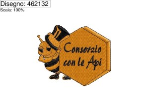 Icona Programma di ricamo ape con cella Consorzio con le api