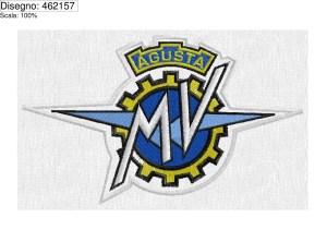 Icona ricamo Stemma MV AGUSTA su base cm.18