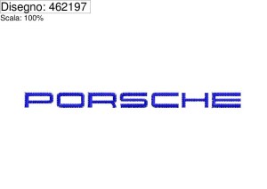 Icona Programma di ricamo scritta PORSCHE su base cm.12