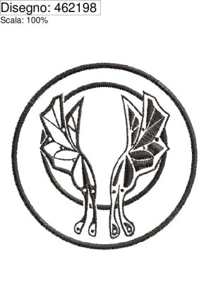 Icona ricamo Logo tondo con 2 ali diam. 9,2 cm.