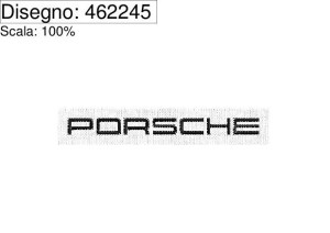 Icona Programma di ricamo scritta PORSCHE su base cm.6