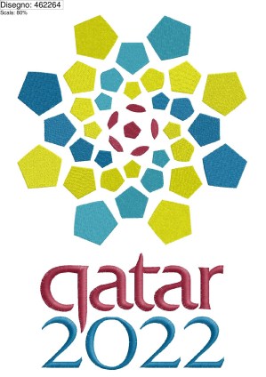 Icona ricamo Logo qatar 2022 cm. 25 x 33