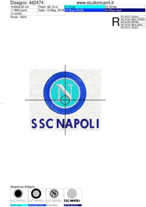 Foglio informazioni lavorazione  PROGRAMMA RICAMO LOGO ssc napoli