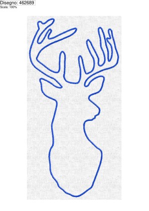 Miniatura form.A4 programma Ricamo Silouette di un cervo cm.25x12