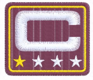 Miniatura File di ricamo Rettangolo C 4 stelle cm. 7,5 x cm. 6,5