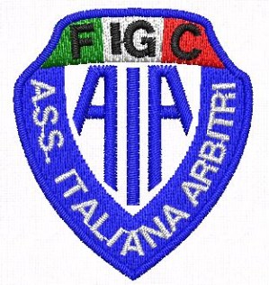 Miniatura file di ricamo Logo AIA FIGC arbitri su base cm.4