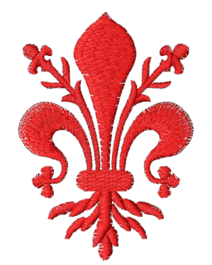 Miniatura file ricamo Giglio fiorentino mm. 90 x 65