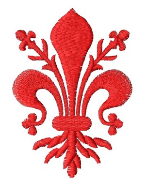 Icona file ricamo Giglio fiorentino mm. 90 x 65
