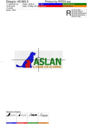 Foglio di lavorazione ASLAN il legame con animali su base 110 mm.