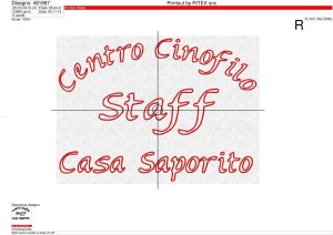 Foglio lavorazione in formato A3 Staff centro cinofilo su base cm.25