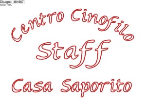 Icona ricamo Staff centro cinofilo su base cm.25
