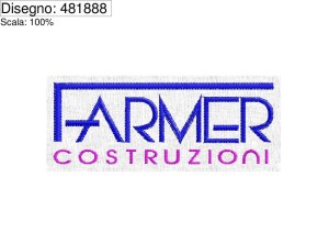 Icona ricamo FARMER costruzioni su base cm.10