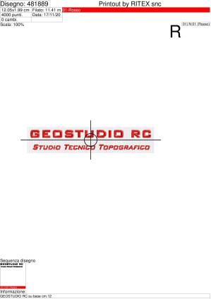 Foglio di lavorazione ricamo GEOSTUDIO RC su base cm.12