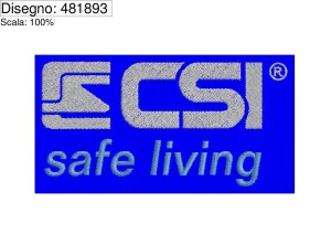 Icona ricamo CSI safe living su base cm.10