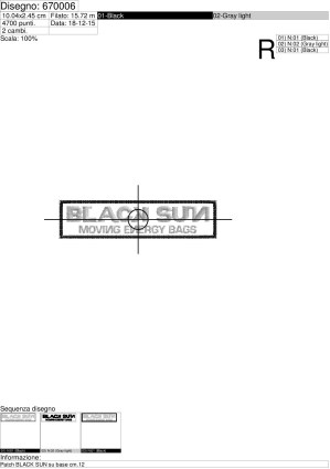 Foglio di lavorazione ricamo Patch BLACK SUN su base cm.10