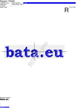 Foglio di lavorazione BATA.Eu su base cm. 16