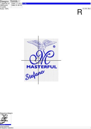 Foglio di lavorazione ricamo MASTERFUL Valentino