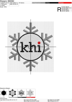 Foglio di lavorazione Logo fiocco di neve Khi cm.13 x 14