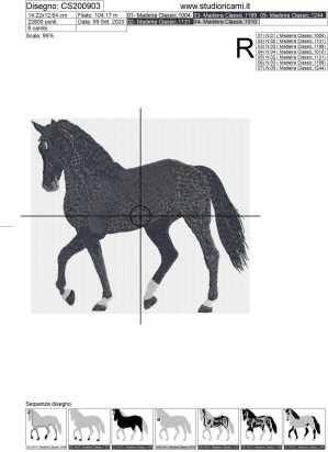 Foglio di lavorazione File  ricamo cavallo tipo 1