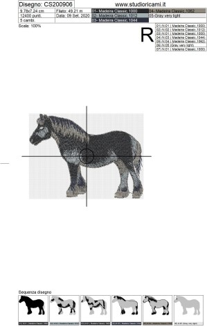 Foglio di lavorazione File  ricamo cavallo tipo 4