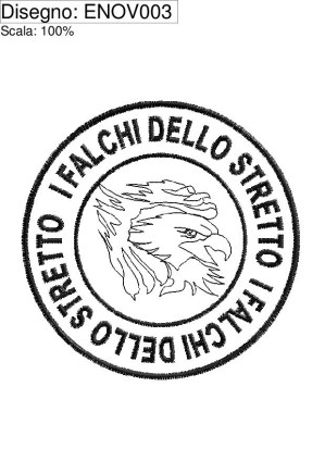 Icona PRG. RICAMO Patch rotonda  FALCHI DELLO STRETTO