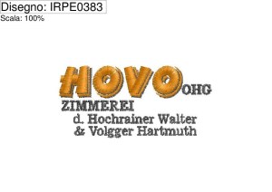 Icona ricamo  Scritta HOVO ZIMMEREI su una base di cm.8