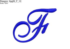 Icona miniatura programma ricamo iniziale lettera (F) su altezza cm.10
