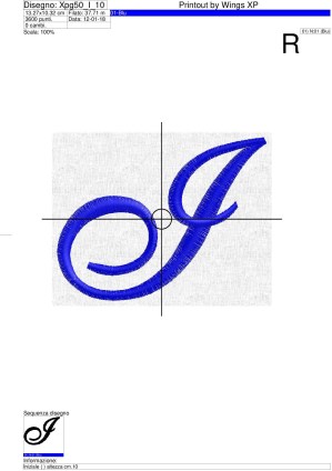 Sequenza di lavorazione lettera (I) su altezza cm.10