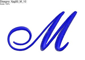 Icona miniatura programma ricamo iniziale lettera (M) su altezza cm.10