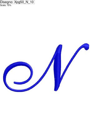 Miniatura ricamo Iniziale lettera (N) su altezza cm.10
