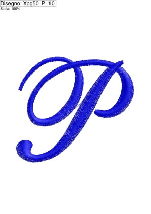 Miniatura ricamo Iniziale lettera (P) su altezza cm.10