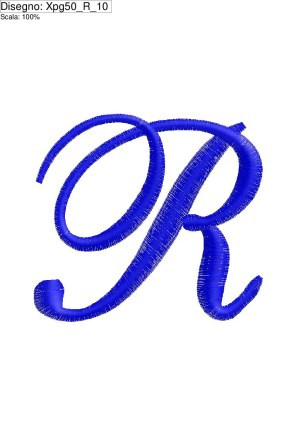 Miniatura ricamo Iniziale lettera (R) su altezza cm.10