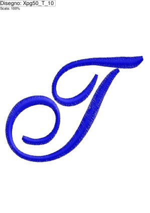 Miniatura ricamo Iniziale lettera (T) su altezza cm.10