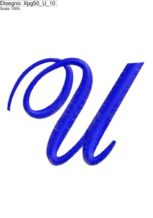Miniatura ricamo Iniziale lettera (U) su altezza cm.10