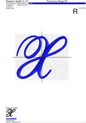 Sequenza di lavorazione Iniziale lettera (X) su altezza cm.10