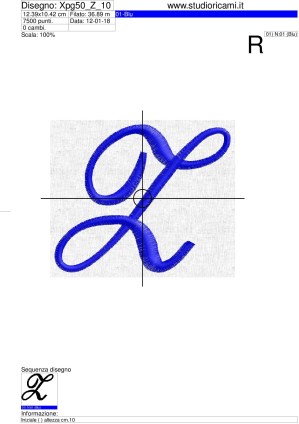 Sequenza di lavorazione Iniziale lettera (Z) su altezza cm.10