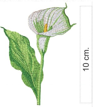 Miniatura file ricamo calla con sfumature su altezza cm.10