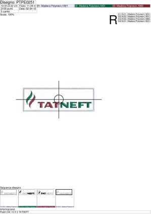 Messa in carta ricamo Patch CM. 10  X  3 TATNEFT