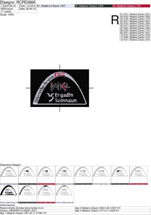 RCPE0668 Messa in carta  ricamo  ischgl 7.5 cm.